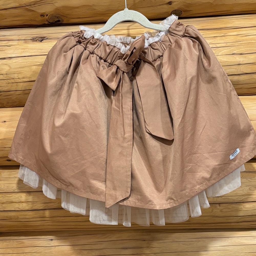 Dansje Elegant Rose Brown Skirt with Bow Detail